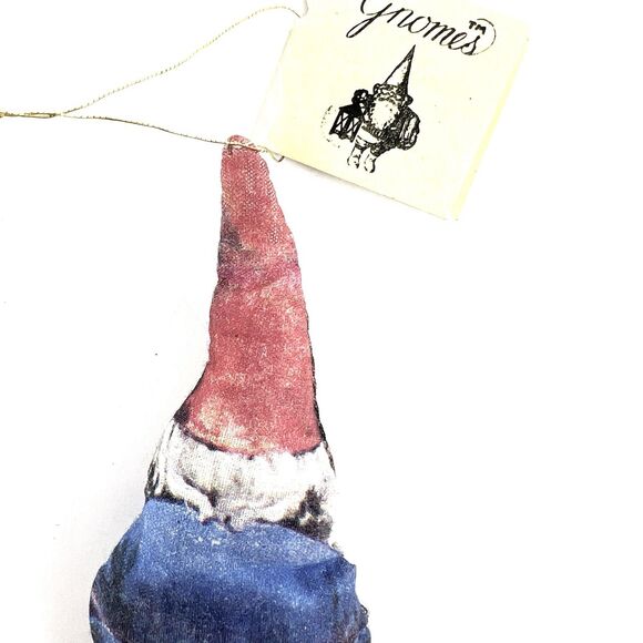 Vintage Gnomes Gnome Christmas Tree Ornament Uniebeck 1978 Stuffed w/ Tag - Picture 5 of 8